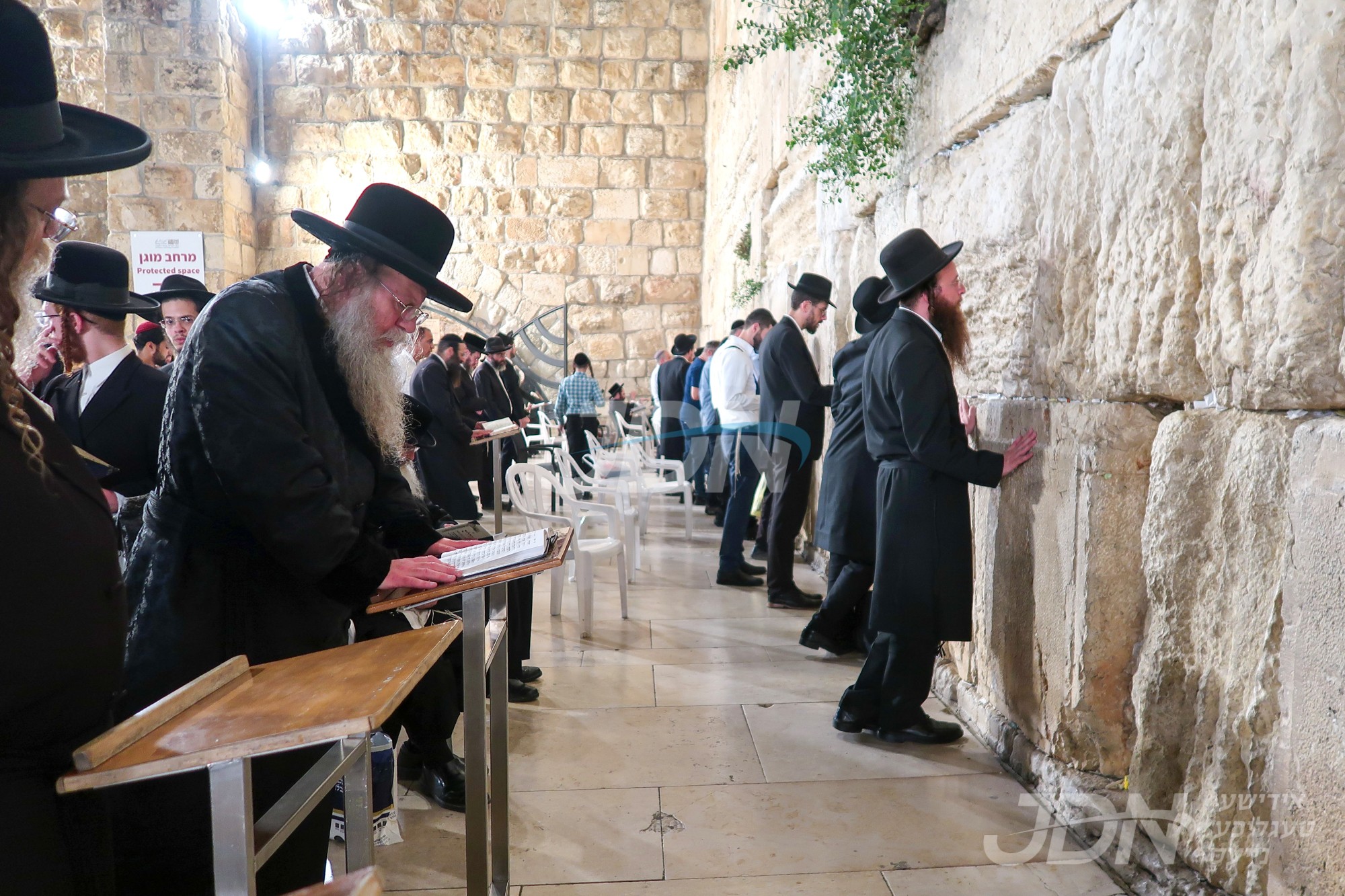 האדמו&quot;ר מקאזמיר איז מתפלל ביים כותל המערבי